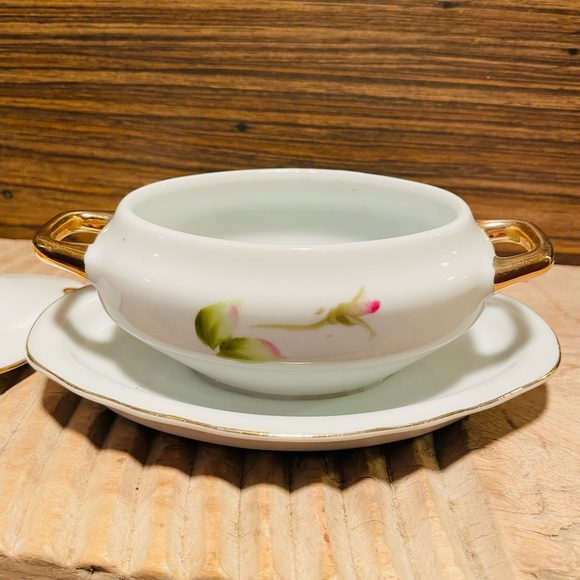 Vintage Lefton China Rose Pattern Covered Dish❤️ - Picture 4 of 12